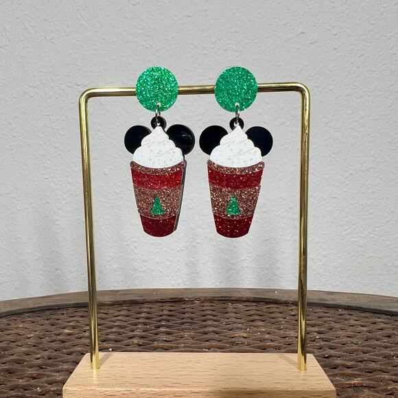 🎄 Very Merry Hot Cocoa Earrings | Disney-Inspired Christmas Acrylic Earrings - Picture 3 of 3